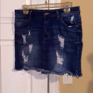 Wax Jean Mini Skirt